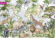 Световна карта с африкански животни акварел