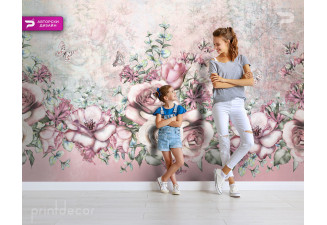 Фототапет „Романтични рози“ – Детски тапет за момичешка стая