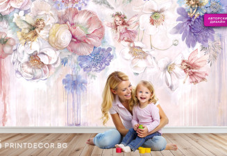 Фототапет за детска стая – Вълшебен свят на феи и цветя | PRINTDECOR