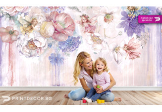 Фототапет за детска стая – Вълшебен свят на феи и цветя | PRINTDECOR