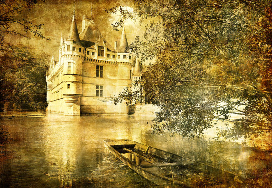 Фототапет Замък и лодка