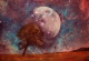 Фототапет Абстракция луна и дърво