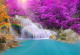 Фототапет Стар водопад с лилави дървета