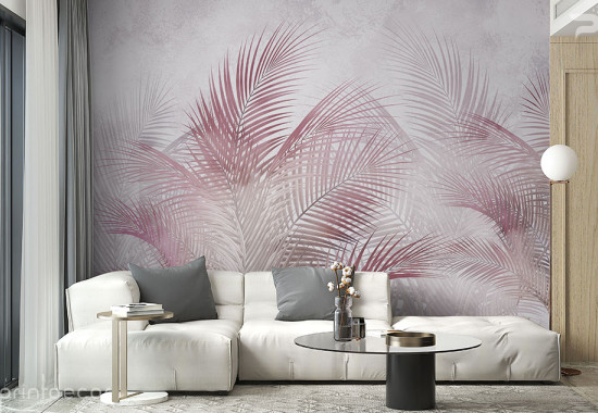 Палми в розово върху сив бетон