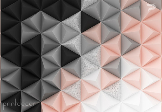 3D Триъгълна геометрия в сиво и розово