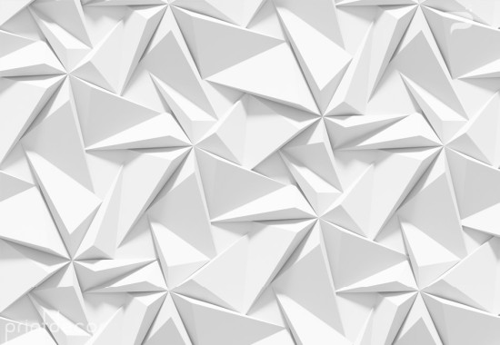 3D Геометрична абстракция оригами в бяло