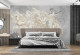 Арт Бетонна стена с ретро бели божури