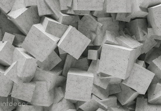 Фототапет 3D Бетонни блокове квадрати