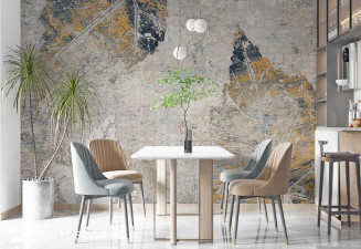 Фототапет за стена с есенни листа и винтидж мазилка | PrintDecor.bg