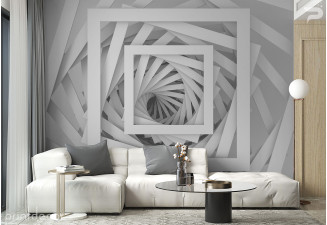 3D Фототапет Спирала в бяло