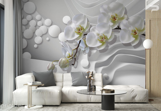 Абстракция Бели орхидеи 
