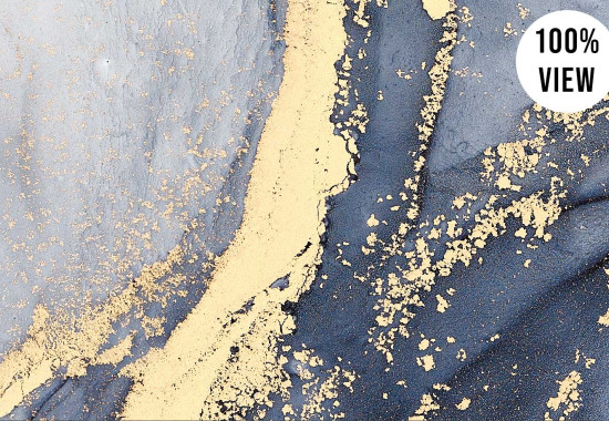 Течен мрамор Вълна в синьо и злато