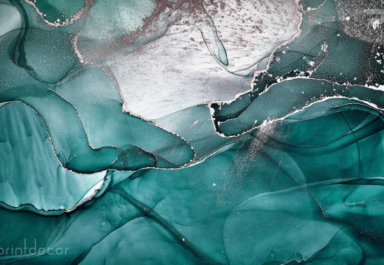 Течен мрамор Океан в тюркоазено зелено
