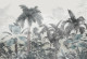 Винтидж панорама Тропици в сиво и тюркоаз