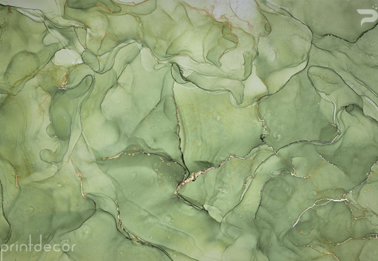Течен мрамор акрил Гора в зелено