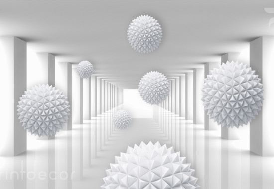 3D Фототапет Сфери в бяло