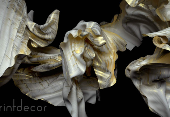 3D Фототапет Златна вълна
